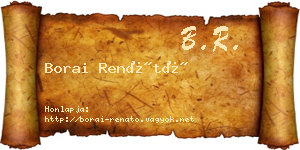 Borai Renátó névjegykártya